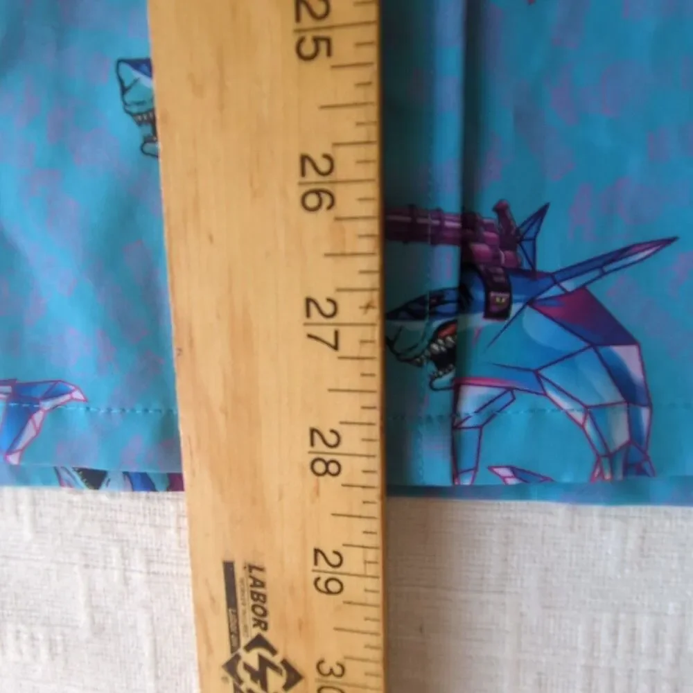 Retro Rifle Shirt Men's Button Down XL Blue "Synth Shark" - Picture 4 of 4